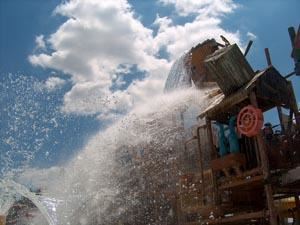 Lookout below...water ride at Hurricane Harbor